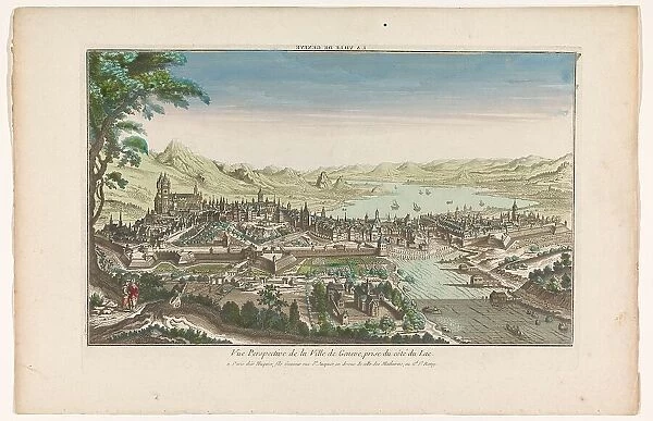 View of the city of Geneva seen from Lake Geneva, 1735-1805. Creator: Unknown