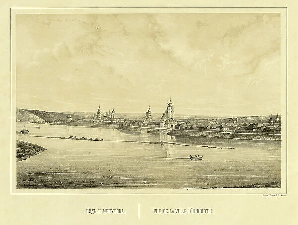 View of the City of Irkutsk, 1856. Creator: Ivan Dem'ianovich Bulychev