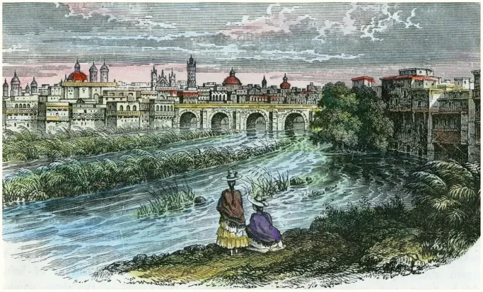 Framed Print : View of the city of Lima, the capital of Peru, from the River Rimac, c1875 Framed Print : View of the city of Lima, the capital of Peru, from the River Rimac, c1875