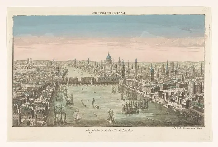 Framed Print : View of the city of London, 1745-1775. Creator: Anon Framed Print : View of the city of London, 1745-1775. Creator: Anon