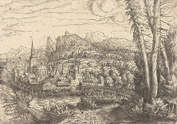 View of a City near a River, 1553. Creator: Hans Sebald Lautensack