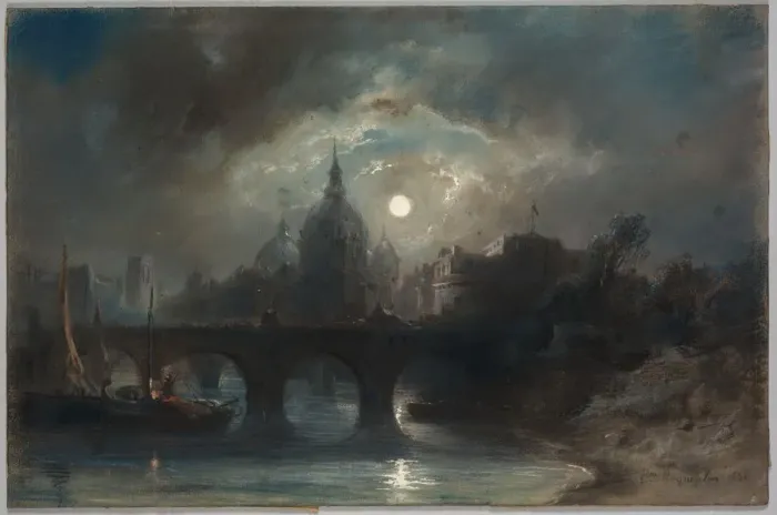 Framed Print : View of a City at Night, 1831. Creator: Camille Roqueplan (French, 1803-1855) Framed Print : View of a City at Night, 1831. Creator: Camille Roqueplan (French, 1803-1855)