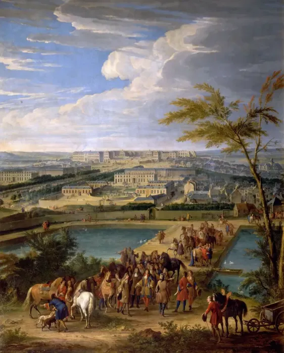 Framed Print : View of the city and Palace of Versailles, as seen from the Montbauron hill. Artist: Martin, Jean-Baptiste (1659-1735) Framed Print : View of the city and Palace of Versailles, as seen from the Montbauron hill. Artist: Martin, Jean-Baptiste (1659-1735)