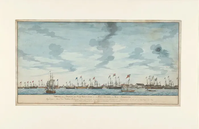 Framed Print : View of the city of Paramaribo, 1772. Creator: Frederik Jägerschiöld Framed Print : View of the city of Paramaribo, 1772. Creator: Frederik Jägerschiöld