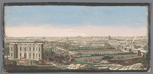 View of the city of Paris seen from the observatory, 1700-1799. Creators: Anon, Jacques Rigaud