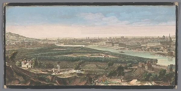 View of the city of Paris seen from the village of Chaillot, 1700-1799. Creators: Anon, Jacques Rigaud