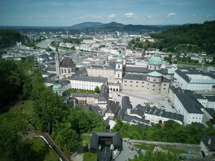 Framed Print : View over the city of Salzburg from the Festung Hohensalzburg fortress, 2022. Creator: Ethel Davies Framed Print : View over the city of Salzburg from the Festung Hohensalzburg fortress, 2022. Creator: Ethel Davies