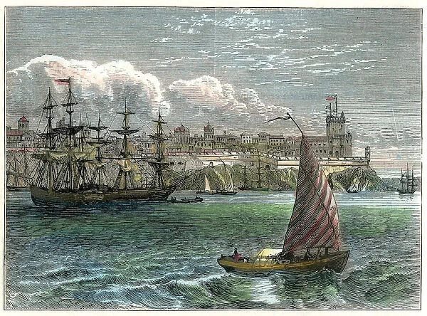 View of the city of San Domingo from the harbour, Dominican Republic, c1880