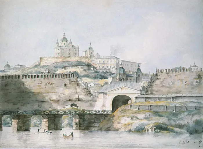 Framed Print : View of the City of Smolensk, 1787. Artist: Hadfield, William (active End of 18th cen. ) Framed Print : View of the City of Smolensk, 1787. Artist: Hadfield, William (active End of 18th cen. )