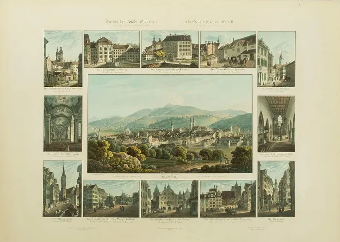 Framed Print : View of the city of St. Gallen, 1832-1833. Creator: Isenring, Johann Baptist (1796-1860) Framed Print : View of the city of St. Gallen, 1832-1833. Creator: Isenring, Johann Baptist (1796-1860)