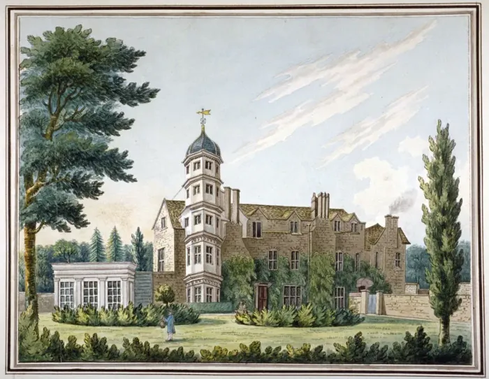 Framed Print : View of Clapham Manor House and its garden, Clapham, London, c1800 Framed Print : View of Clapham Manor House and its garden, Clapham, London, c1800