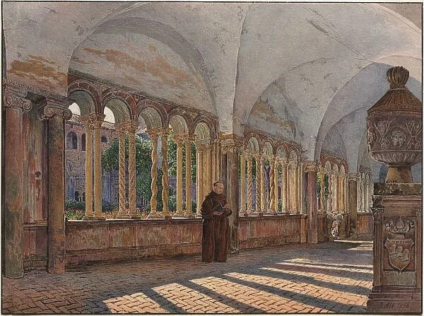 View of the Cloister of San Giovanni in Laterano, Rome, 1836. Creator: Jakob Alt (Austrian