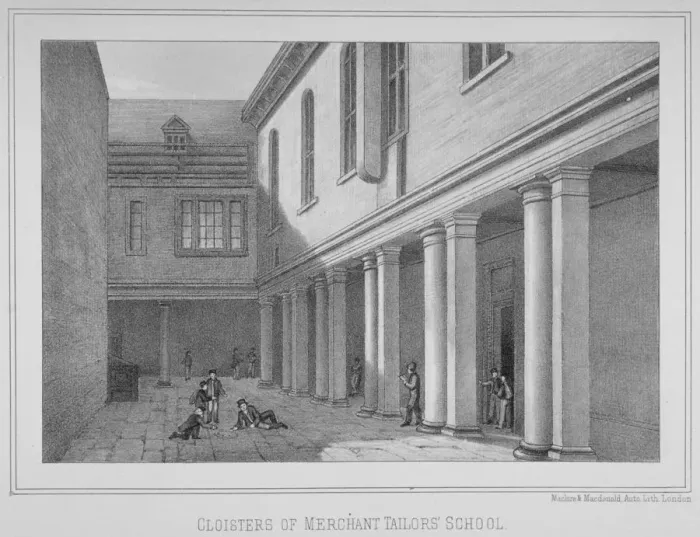 Framed Print : View of the cloisters of the Merchant Taylors School, City of London, 1860. Artist: Maclure Framed Print : View of the cloisters of the Merchant Taylors School, City of London, 1860. Artist: Maclure