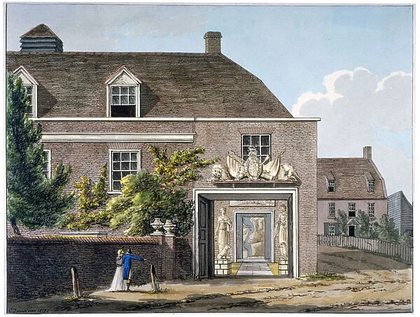 View of the Coade Stone Factory in Narrow Wall, Lambeth, London, 1801