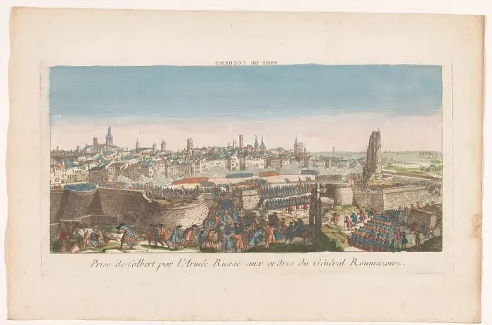 Framed Print : View of Colberg's intake by the Russians in 1761, 1761-1799. Creator: Anon Framed Print : View of Colberg's intake by the Russians in 1761, 1761-1799. Creator: Anon