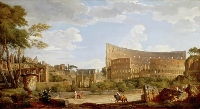 Framed Print : View of the Colosseum, 1735. Creator: Giovanni Paolo Panini Framed Print : View of the Colosseum, 1735. Creator: Giovanni Paolo Panini