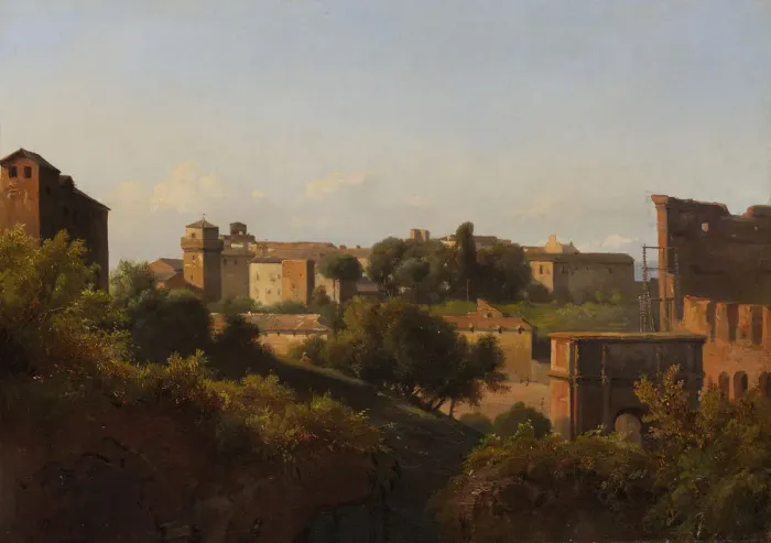 Framed Print : View of the Colosseum and the Arch of Constantine from the Palatine, ca. 1822-24. Creator Framed Print : View of the Colosseum and the Arch of Constantine from the Palatine, ca. 1822-24. Creator