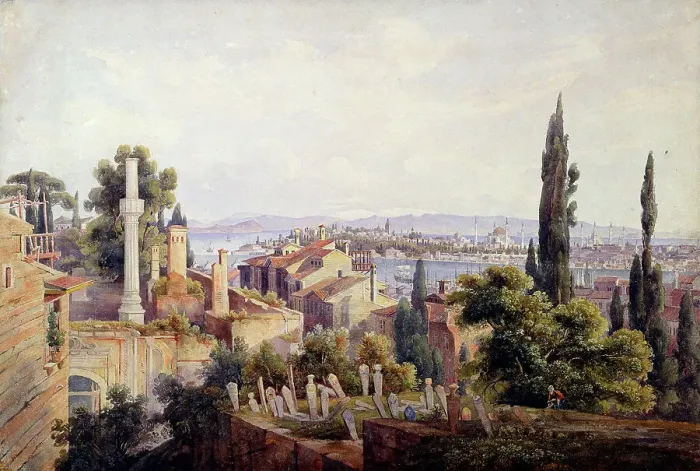 Framed Print : View of Constantinople and the Golden Horn, 1835. Artist: Johann Jakob Wolfensberger Framed Print : View of Constantinople and the Golden Horn, 1835. Artist: Johann Jakob Wolfensberger