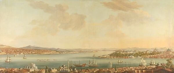 View of Constantinople (Istanbul) and the Seraglio from the Swedish Legation in Pera, c.1770-1780. Creator: Antoine van der Steen
