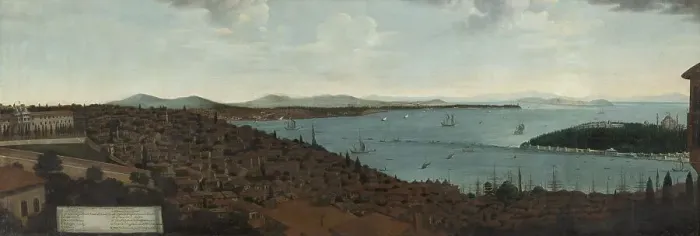 Framed Print : View of Constantinople and the Seraglio from the Dutch embassy, 1700-1764. Creator: Unknown Framed Print : View of Constantinople and the Seraglio from the Dutch embassy, 1700-1764. Creator: Unknown