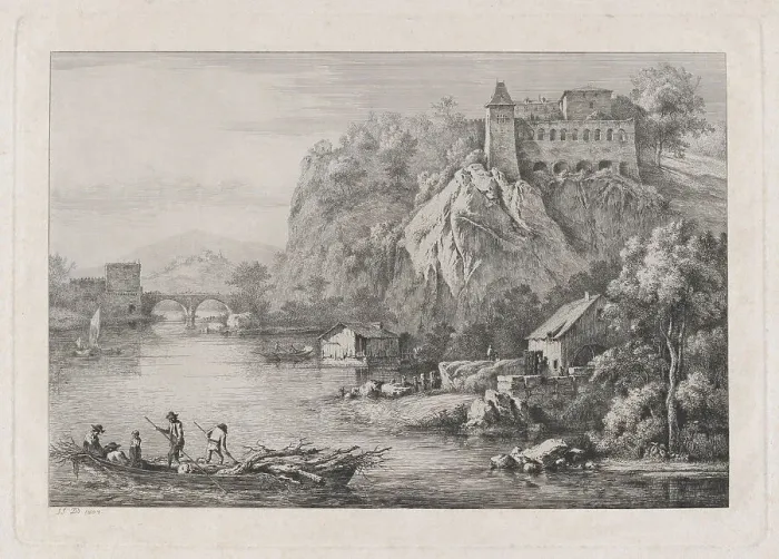 Framed Print : View of the Convent of the Barefooted Carmelites, 1807. Creator: Jean-Jacques de Boissieu Framed Print : View of the Convent of the Barefooted Carmelites, 1807. Creator: Jean-Jacques de Boissieu