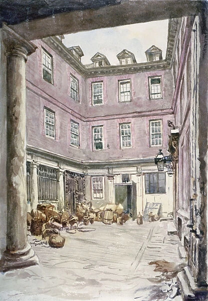 View of the courtyard of no 102 Leadenhall Street, City of London, 1875