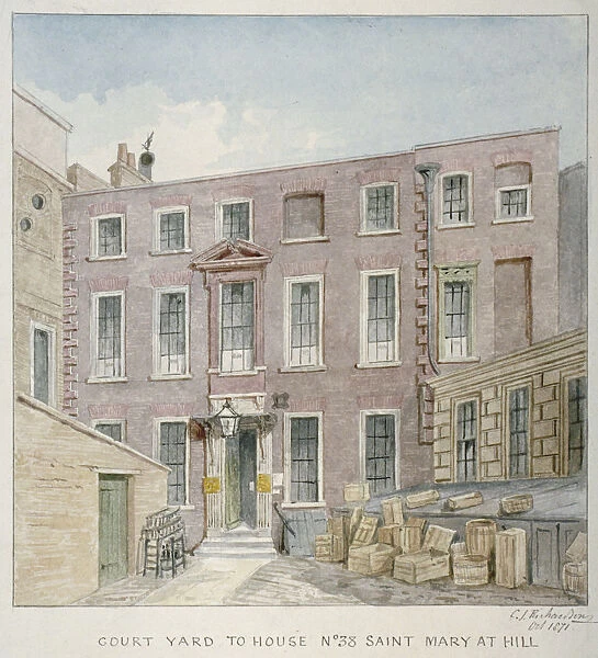 View of the courtyard at no 38 St Mary at Hill, City of London, 1871