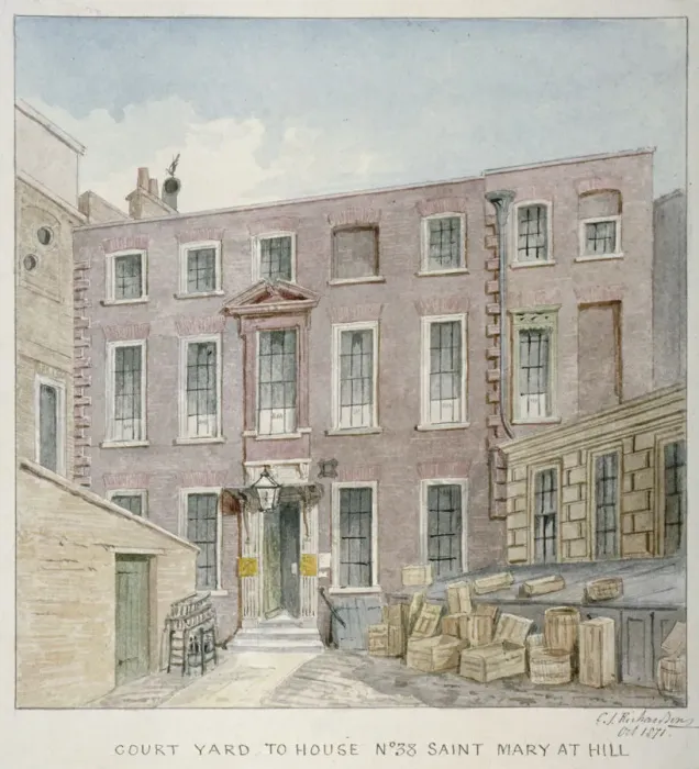 Framed Print : View of the courtyard at no 38 St Mary at Hill, City of London, 1871 Framed Print : View of the courtyard at no 38 St Mary at Hill, City of London, 1871