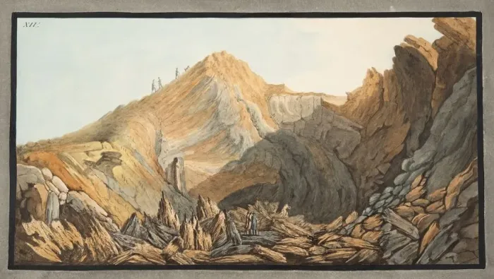 Framed Print : View of the Crater, or inside of the Cone of the little mountain, 1776 Framed Print : View of the Crater, or inside of the Cone of the little mountain, 1776