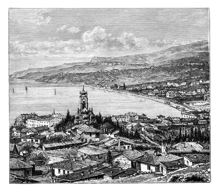 Framed Print : View in the Crimea: Yalta, c1888 Framed Print : View in the Crimea: Yalta, c1888