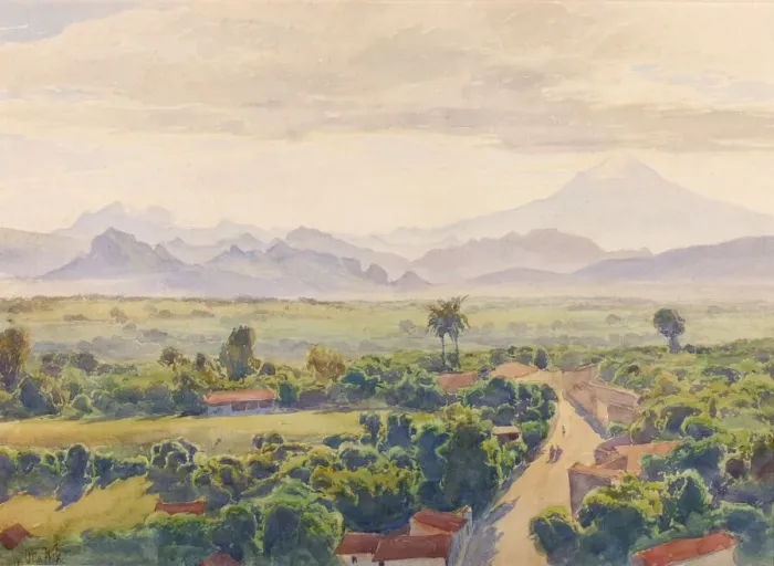 Framed Print : View of Cuernavaca, late 19th-early 20th century. Creator: Henry Otto Wix Framed Print : View of Cuernavaca, late 19th-early 20th century. Creator: Henry Otto Wix