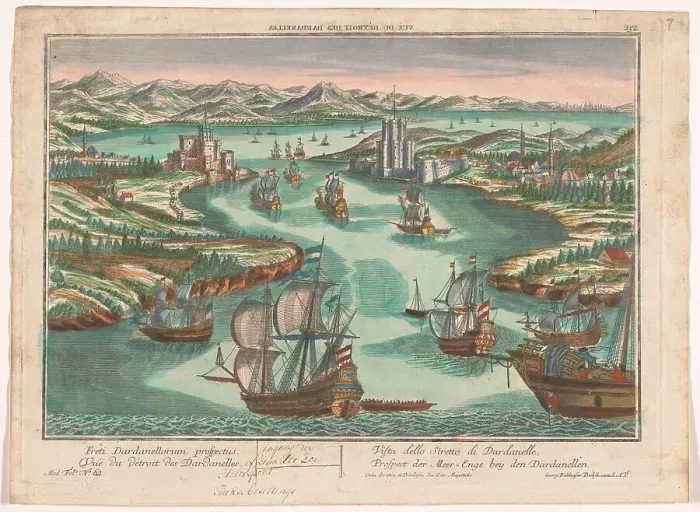 Framed Print : View of the Dardanelles Strait, 1742-1801. Creator: Anon Framed Print : View of the Dardanelles Strait, 1742-1801. Creator: Anon
