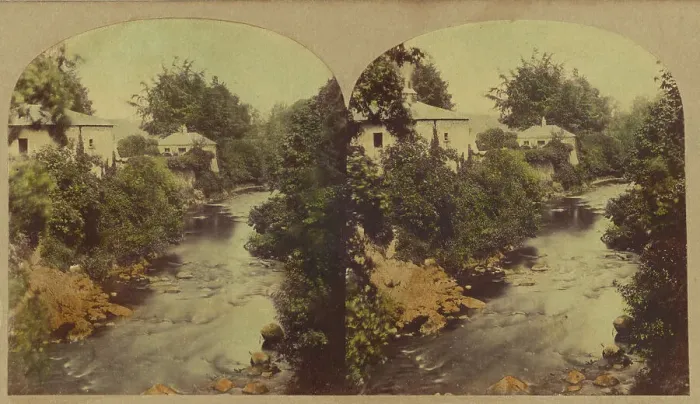 Framed Print : View in the Dargle, county Wicklow, Ireland, about 1860. Creator: London Stereoscopic & Photographic Co Framed Print : View in the Dargle, county Wicklow, Ireland, about 1860. Creator: London Stereoscopic & Photographic Co