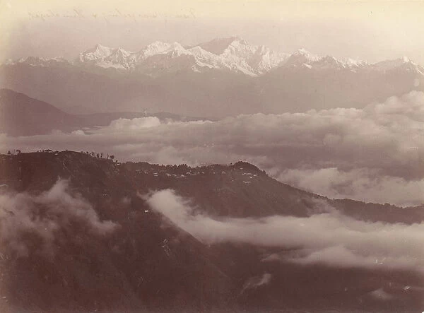 View of Darjeeling and Himalayas, 1860s-70s. Creator: Unknown