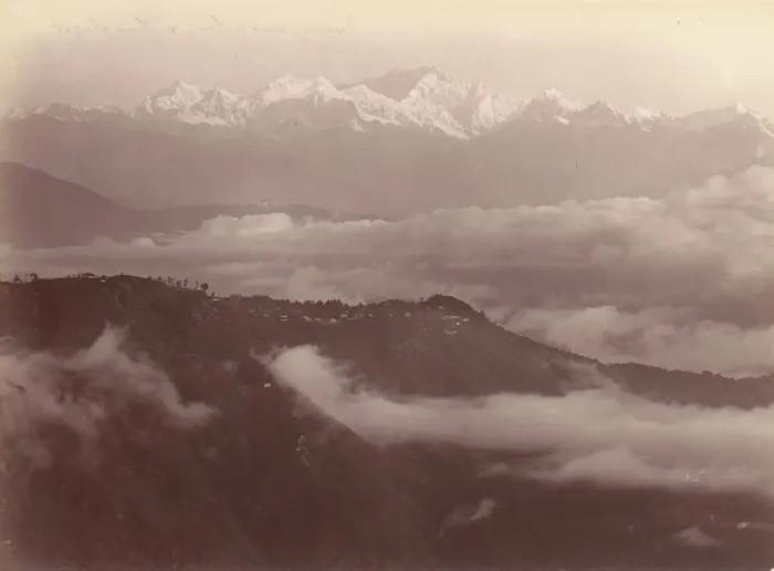 Framed Print : View of Darjeeling and Himalayas, 1860s-70s. Creator: Unknown Framed Print : View of Darjeeling and Himalayas, 1860s-70s. Creator: Unknown