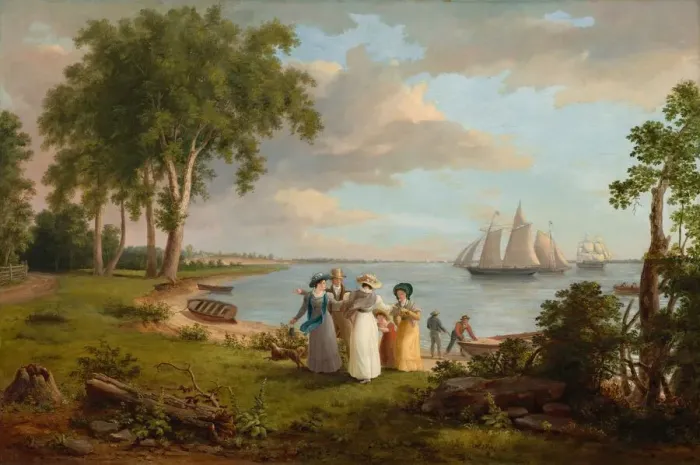 Framed Print : View of the Delaware near Philadelphia, 1831. Creator: Thomas Birch Framed Print : View of the Delaware near Philadelphia, 1831. Creator: Thomas Birch