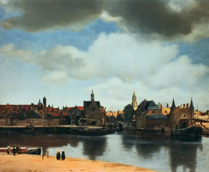 Framed Print : View of Delft, Netherlands, after the fire, c1658. Artist: Jan Vermeer Framed Print : View of Delft, Netherlands, after the fire, c1658. Artist: Jan Vermeer