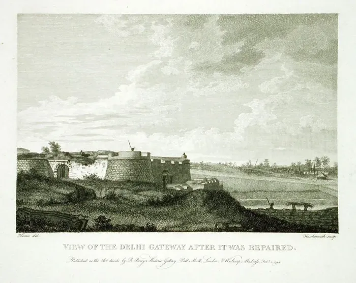 Framed Print : View of the Delhi Gateway After It Was Repaired, 1794. Creator: Robert Home Framed Print : View of the Delhi Gateway After It Was Repaired, 1794. Creator: Robert Home