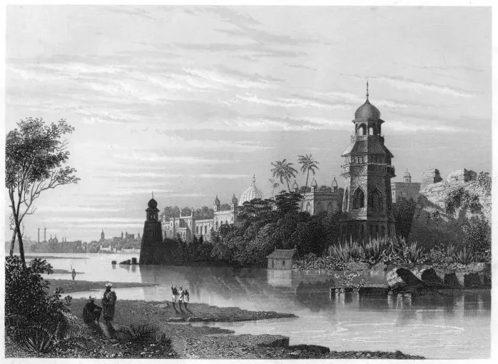 Framed Print : View of Delhi from the river showing the Kings palace, c1860 Framed Print : View of Delhi from the river showing the Kings palace, c1860