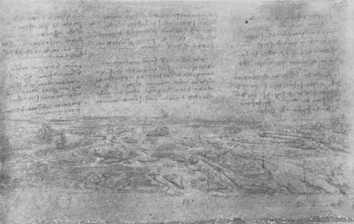 Framed Print : View of a Delta, c1480 (1945). Artist: Leonardo da Vinci Framed Print : View of a Delta, c1480 (1945). Artist: Leonardo da Vinci