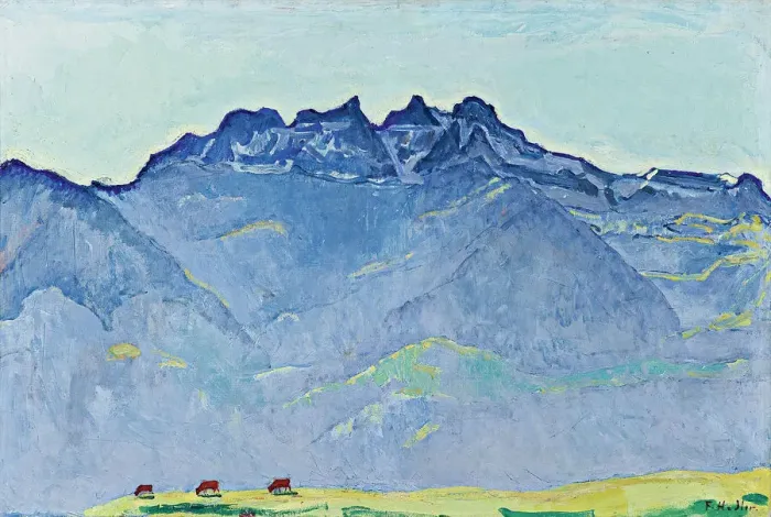 Framed Print : View of the Dents-du-Midi from Champery. Artist: Hodler, Ferdinand (1853-1918)