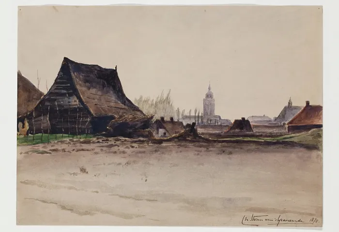 Framed Print : View of Deventer Taken from the Outskirts, 1870. Creator: Carel Nicolaas Storm Framed Print : View of Deventer Taken from the Outskirts, 1870. Creator: Carel Nicolaas Storm