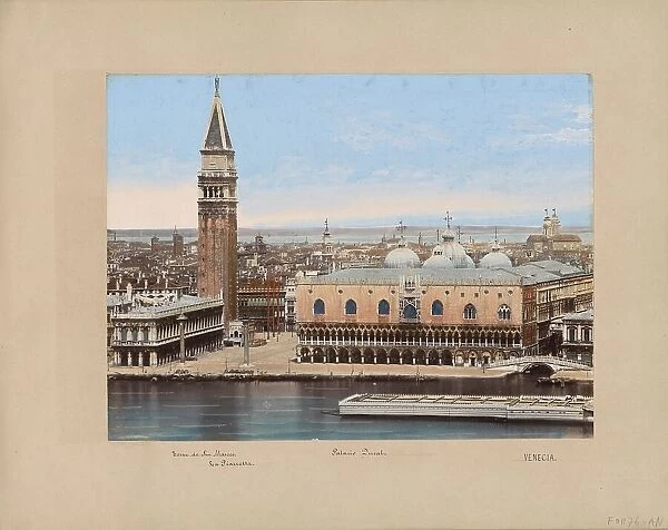 View of the Doge's Palace, the Campanile and surrounding buildings in Venice, 1850-1876. Creator: Anon