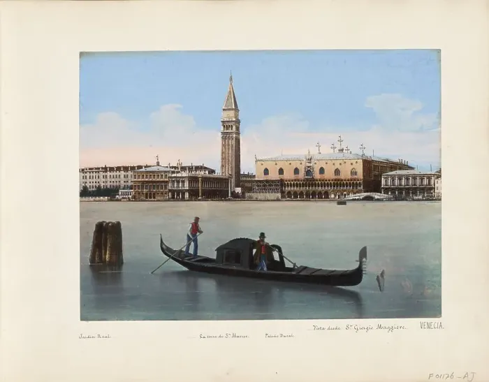 Framed Print : View of the Doge's Palace, the Campanile and surrounding buildings in Venice... 1850-1876. Creator: Anon Framed Print : View of the Doge's Palace, the Campanile and surrounding buildings in Venice... 1850-1876. Creator: Anon