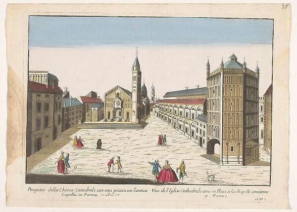 View of the Dom and the Baptisterium in Parma, 1700-1799. Creator: Unknown