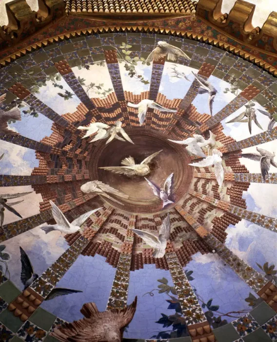 Framed Print : View of the dome of the first floor of the Vicens House, built between 1883 and 1885 Framed Print : View of the dome of the first floor of the Vicens House, built between 1883 and 1885