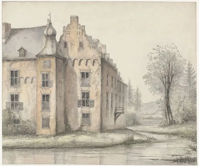 Framed Print : View of the Doorwerth Castle, 1801-1873. Creator: George Pieter Westenberg Framed Print : View of the Doorwerth Castle, 1801-1873. Creator: George Pieter Westenberg