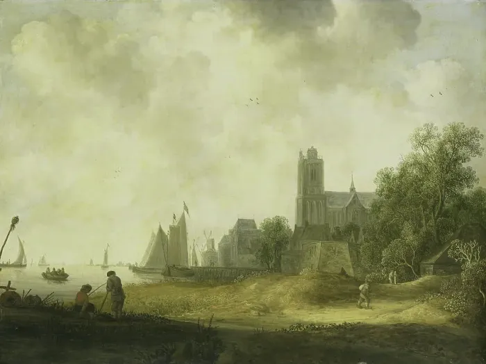 Framed Print : View of Dordrecht, 1643. Creator: Wouter Knijff