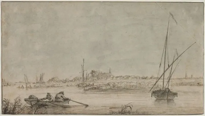 Framed Print : View of Dordrecht from the River, 1775-1815. Creator: Jacob van Strij (Dutch, 1756-1815) Framed Print : View of Dordrecht from the River, 1775-1815. Creator: Jacob van Strij (Dutch, 1756-1815)