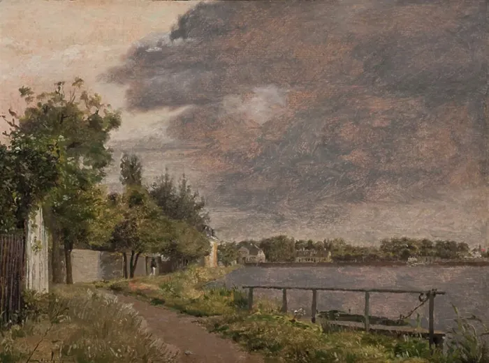 Framed Print : View of Dosseringen near the Suburb osterbro outside Copenhagen, Cloudy Sky, 1841-1845. Creator: Christen Kobke Framed Print : View of Dosseringen near the Suburb osterbro outside Copenhagen, Cloudy Sky, 1841-1845. Creator: Christen Kobke